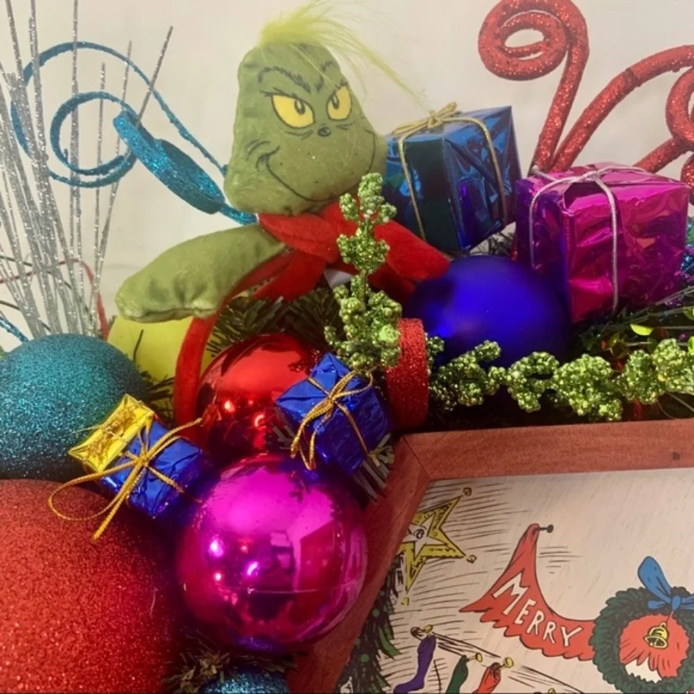 Grinch Stole Christmas Colorful Designer Wreath